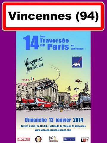 Affiche Traversée de Paris -hivernale-Vincennes en anciennes-2014-