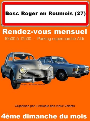 Bosc Roger en Roumois  rendez vous mensuel de voitures anciennes et de prestige
