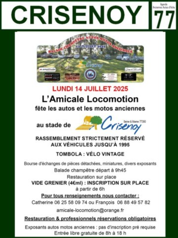 Crisenoy Rassemblement Voitures anciennes Brocante