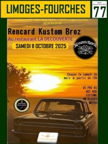 Limoges-Fourches Rencard us cars VW Kustom Broz
