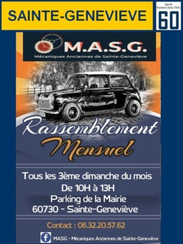 Sainte-Geneviéve Rendez-vous mensuel - 3ème dimanche du mois Mécaniques Anciennes MASG